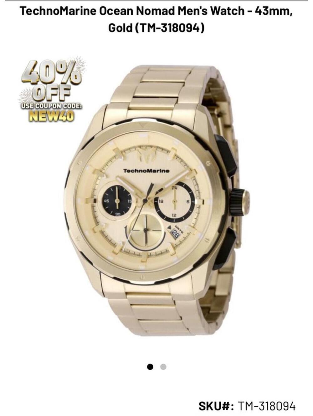 Techno marine steel watch men’s